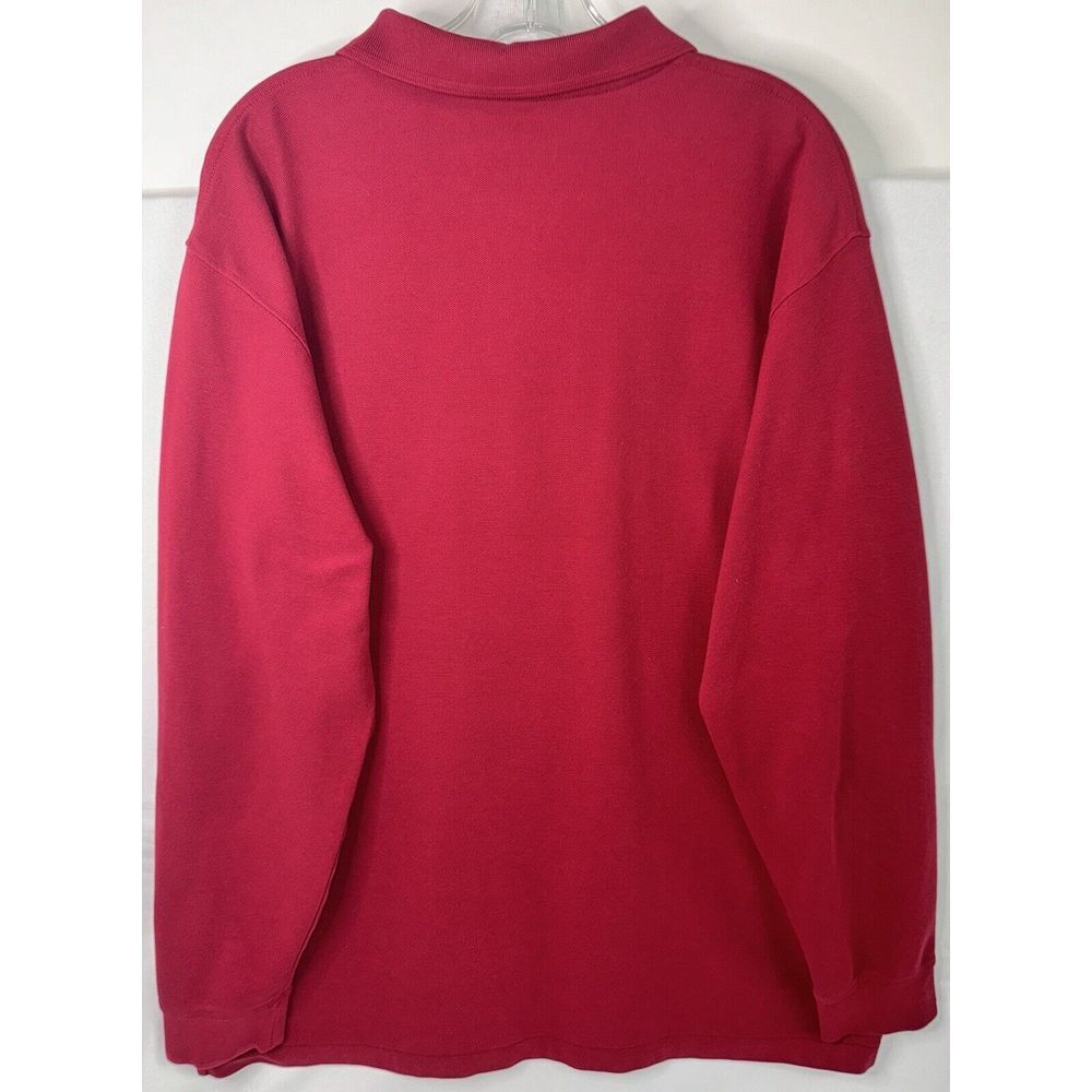 L.L.Bean Mens L Red‎ 1/4 Button Long Sleeve Henley Shirt - Picture 3 of 6
